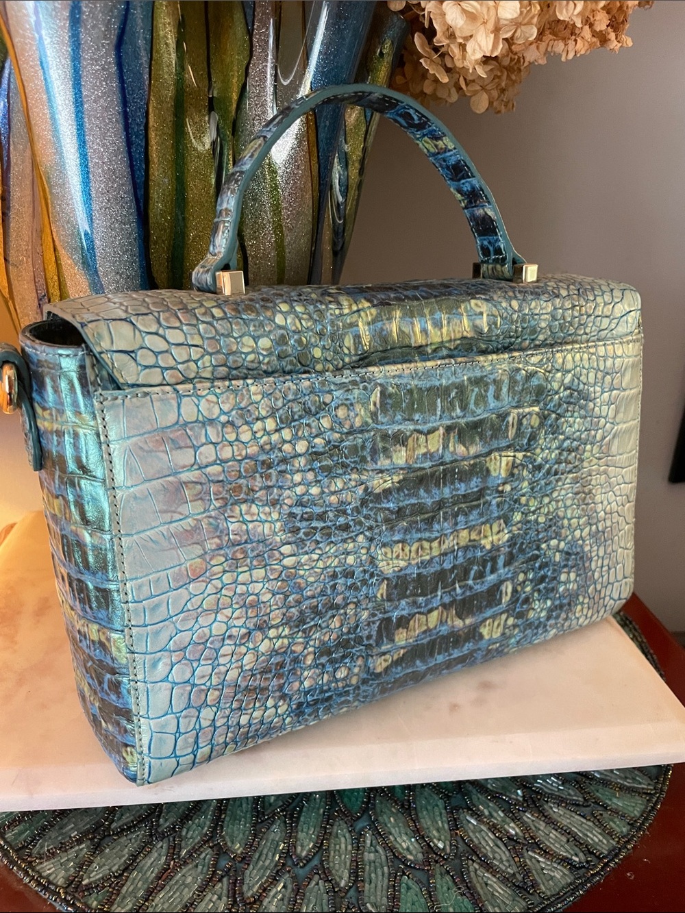 Brahmin Turquoise Sandestin- Danielle genuine leather - Picture 9 of 12